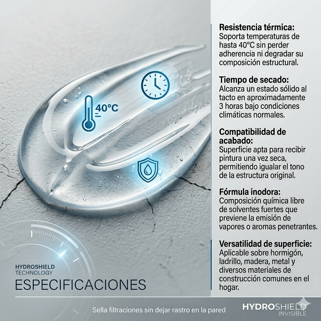 HydroShield Invisible - Sella filtraciones sin dejar rastro en la pared