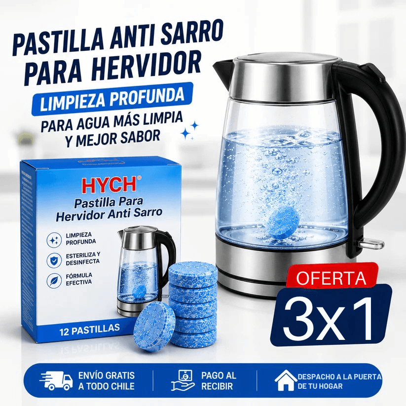 3x1 Pastillas para Hervidor Anti Sarro (12 por caja)
