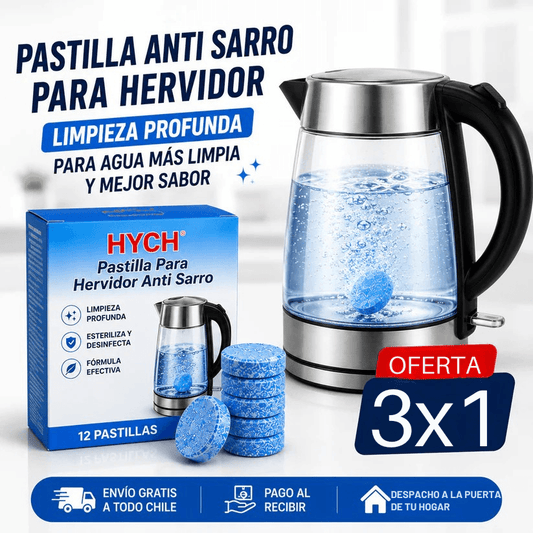 3x1 Pastillas para Hervidor Anti Sarro (12 por caja)
