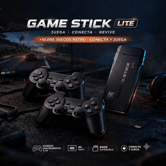 Consola de Videojuegos Retro 64GB +10.000 Juegos + 2 Controles Inalámbricos